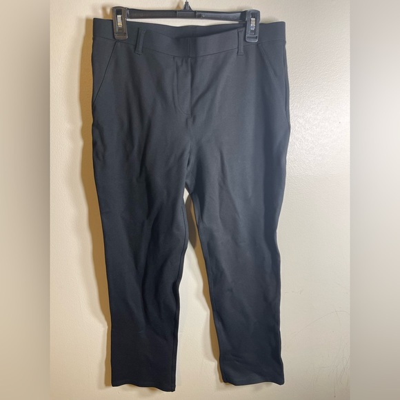 Quince Black Ultra-Stretch Ponte Straight Leg Pant / Black/ PL - Picture 4 of 7